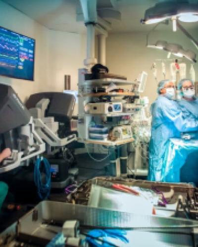 scene inside a robotic surgery room